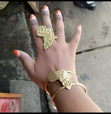 Brass bangle cuff set 