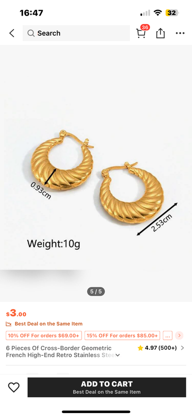 Frosted hoop earrings 