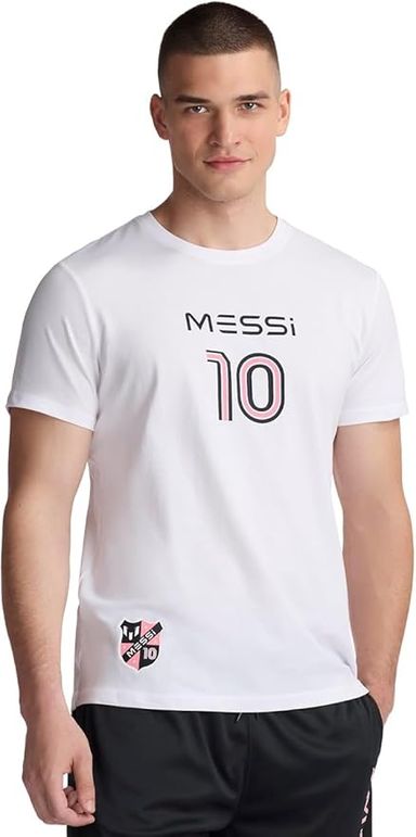 Messi Men's Lifestyle Short Sleeve T-Shirt, Standard Fit Graphic Tee, Cotton Jersey Knit