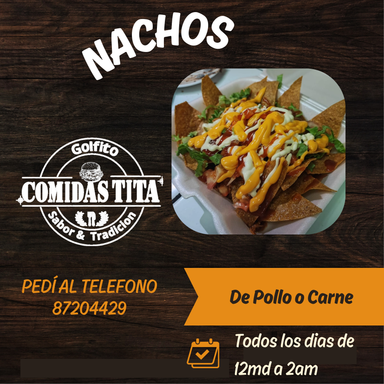 Nachos de Pollo o Carne