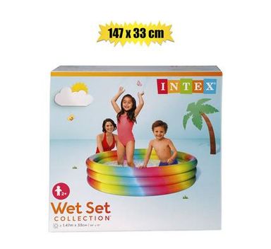 INTEX POOL RAINBOW OMBRE 3 RING 147x33cm