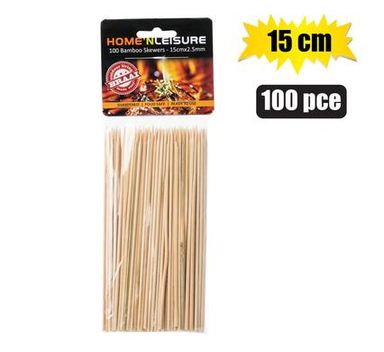 SKEWERS BAMBOO 15cm 100 PIECES 2.5mm