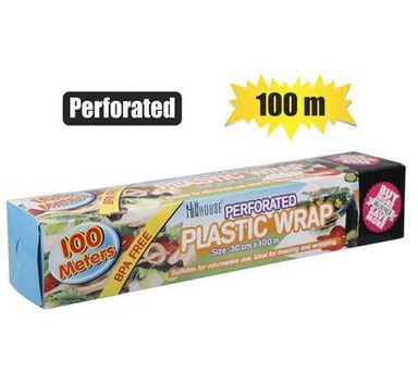 DISPOSABLE ROLL PLASTIC WRAP 100m PERFORATED