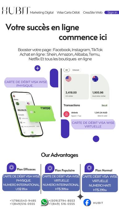 Carte virtuelle visa wise