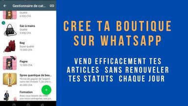 Création, vente et gestion de boutiques en ligne via WhatsApp