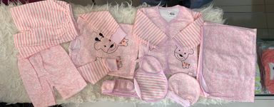 9 Pcs Baby Suiting in Baby Pink