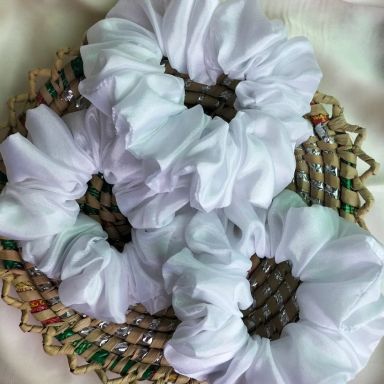 Plain silk scrunchies 