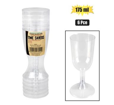 PICNIC DISPOSABLE WINE GLASS 175ml 6 PIECES