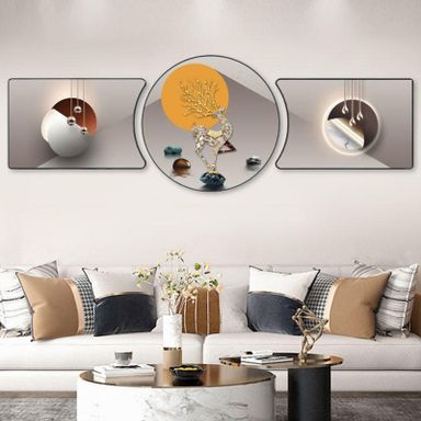 3pcs Crystal porcelain decorative painting 