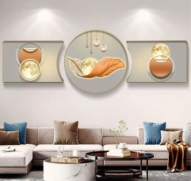 3pcs Crystal porcelain decorative painting