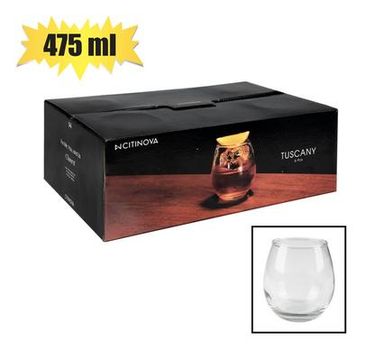 WINE GLASS STEMLESS 475ml (SET OF 6)