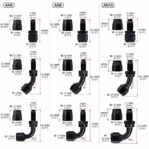 AN6 90 Degree Oil/Fuel Hose End Fitting