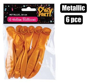 BALLOONS HELIUM 6 PICES METALLIC GOLD