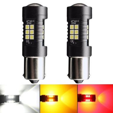 1156 BA15S/P21W Single Contact 21x 3030 SMD 12V Car Led Bulb - Cool White