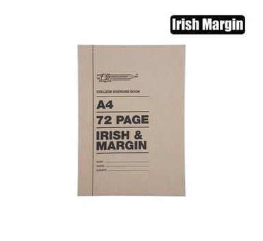 BOOK SOFT-COVER A4 72PG COLLEGE IRISH MARGIN 