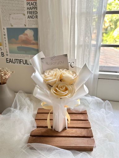 3 stalk Soap Rose Bouquet