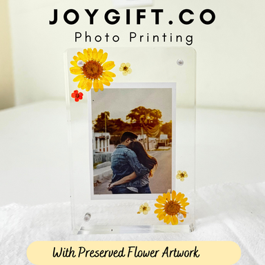 Photo Frame with Flower Artwork