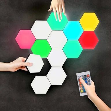 LED Hexagonales à Pile - Lot de 3 avec Télécommande