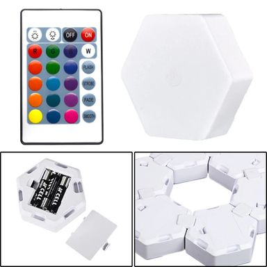 LED Hexagonales à Pile - Lot de 3 avec Télécommande