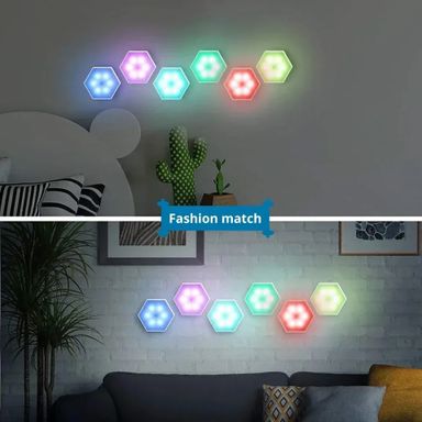 LED Hexagonales à Pile - Lot de 3 avec Télécommande