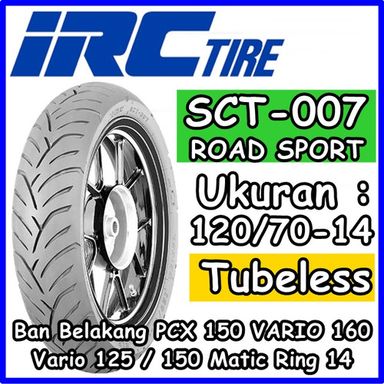 IRC BAN MOTOR 120/70-14 SCT 007 TUBELESS