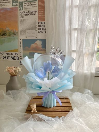 3 Stalk Tulips Acrylic Ball Bouquet