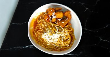 PARMIGIANA CHICKEN TENDER SPAGHETTI 