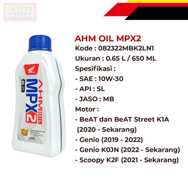 AHM OLI MPX2 10W30 SLMB 0.65 L (PCS)