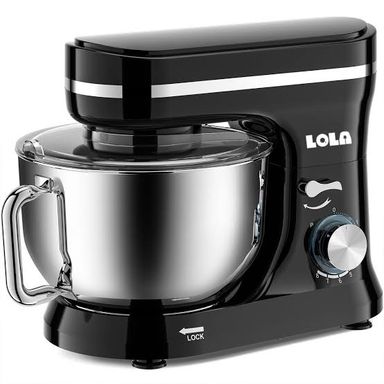 Batedeira de Mesa Lola 4,5L com Tigela de Aço Inoxidável e 8 Velocidades Máquina de Cozinha