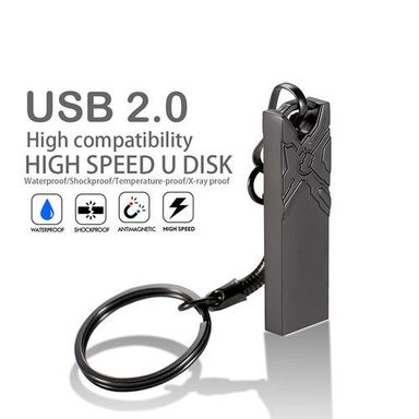 Generic Clé USB 128 Go Vitesse 2.0 Métal Etanche 3D - Noir