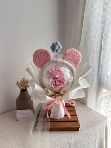 6 Stalk Soap Rose Acrylic Ball Bouquet 