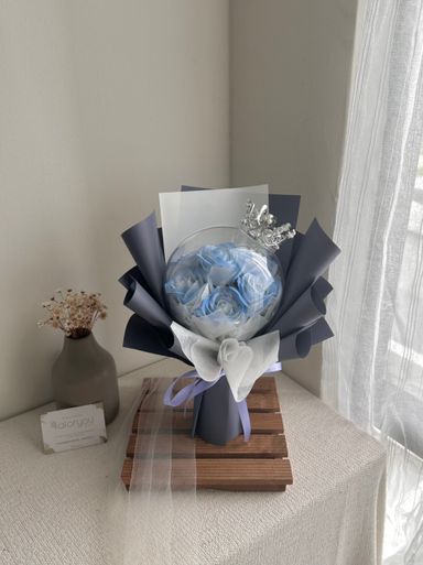 6 Stalk Soap Rose Acrylic Ball Bouquet 