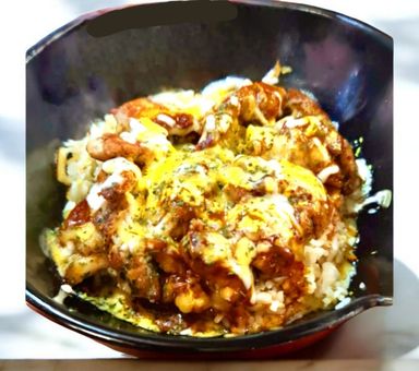 CHEESY RICE BOWL FRIED CHICKEN 