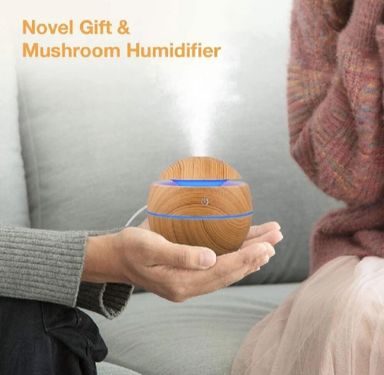 ග Humidifier Electric Air Aroma Diffuser Wood Ultrasonic Air Humidifier Essential Oil Aromatherapy Cool Mist Maker for Bedroom