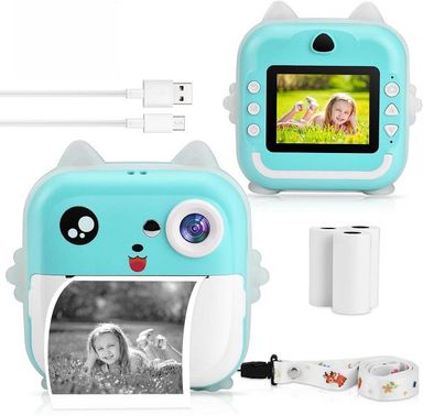 Kids polaroid printing camera with 2x 800mah battery