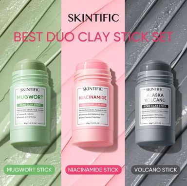 SKINTIFIC Clay Mask Stick (Pink, Green, Grey)