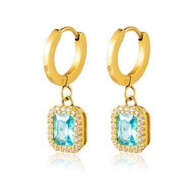 Aqua Gem Drop Earrings