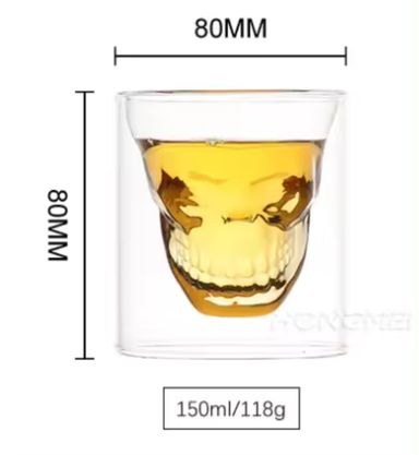 Verre Skull Double Paroi - Lot de 4 Verres