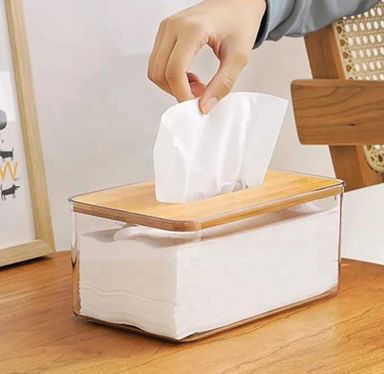 Nordic minimalist tissue box /Serviette holder with bamboo lid