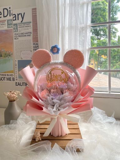 9 Stalk Birthday Acrylic Ball Bouquet