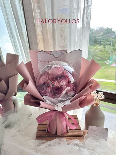 9 Stalk Soap Rose Acrylic Ball Bouquet