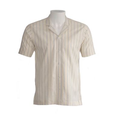 Chemise à Rayures Beige et Bleue