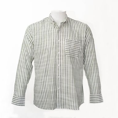 Chemise à Rayures Blanc et Vert