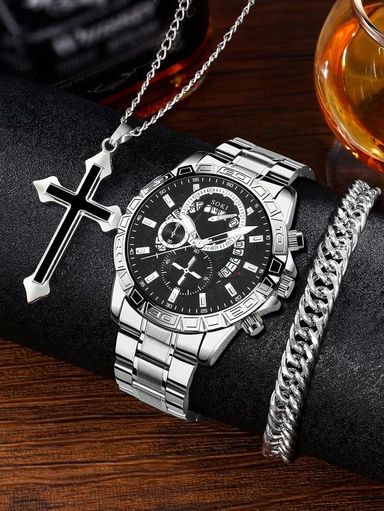 3pcs/Set Men watch 