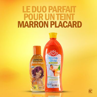 Marron placard - Lait marron + Divine glow orange