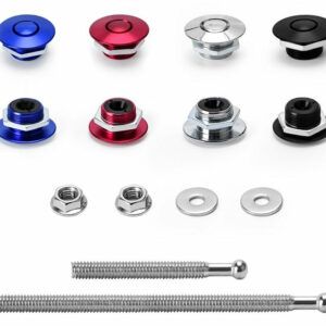 1.25″ Universal JDM Push Button Billet Clip Kit for Secure Attachment - Blue