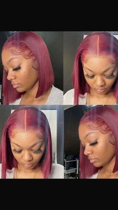 10 inches frontal weave,red