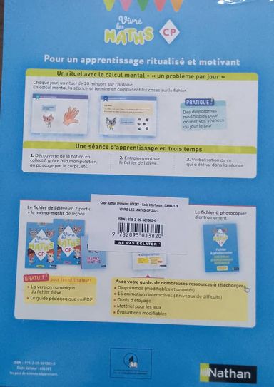 Vivre les Maths, fichier 1 (Nathan) - CP