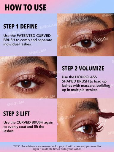 SHEGLAM All-In-One Volume & Length Mascara - Waterproof Brugundy