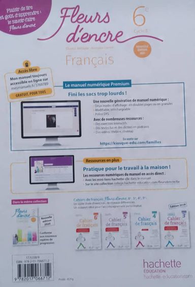 Fleur d'encre, Français (Hachette) - 6ieme